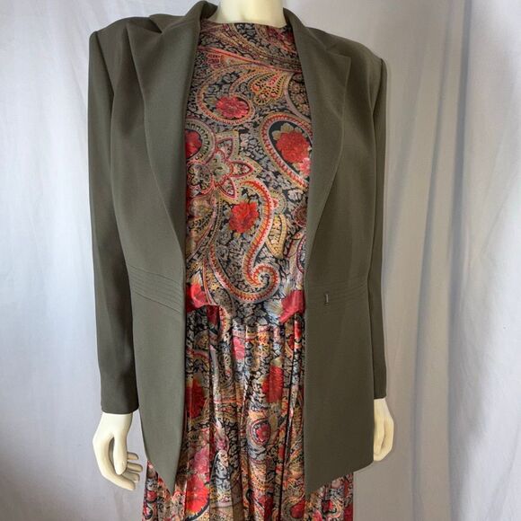 Vintage 90’s Collections for Le Suit Women’s Blazer Jacket Size 14 Taupe Olive O - Picture 10 of 12